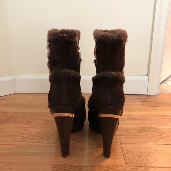DVF Suede and Shearling Boots - Picture 5 of 7
